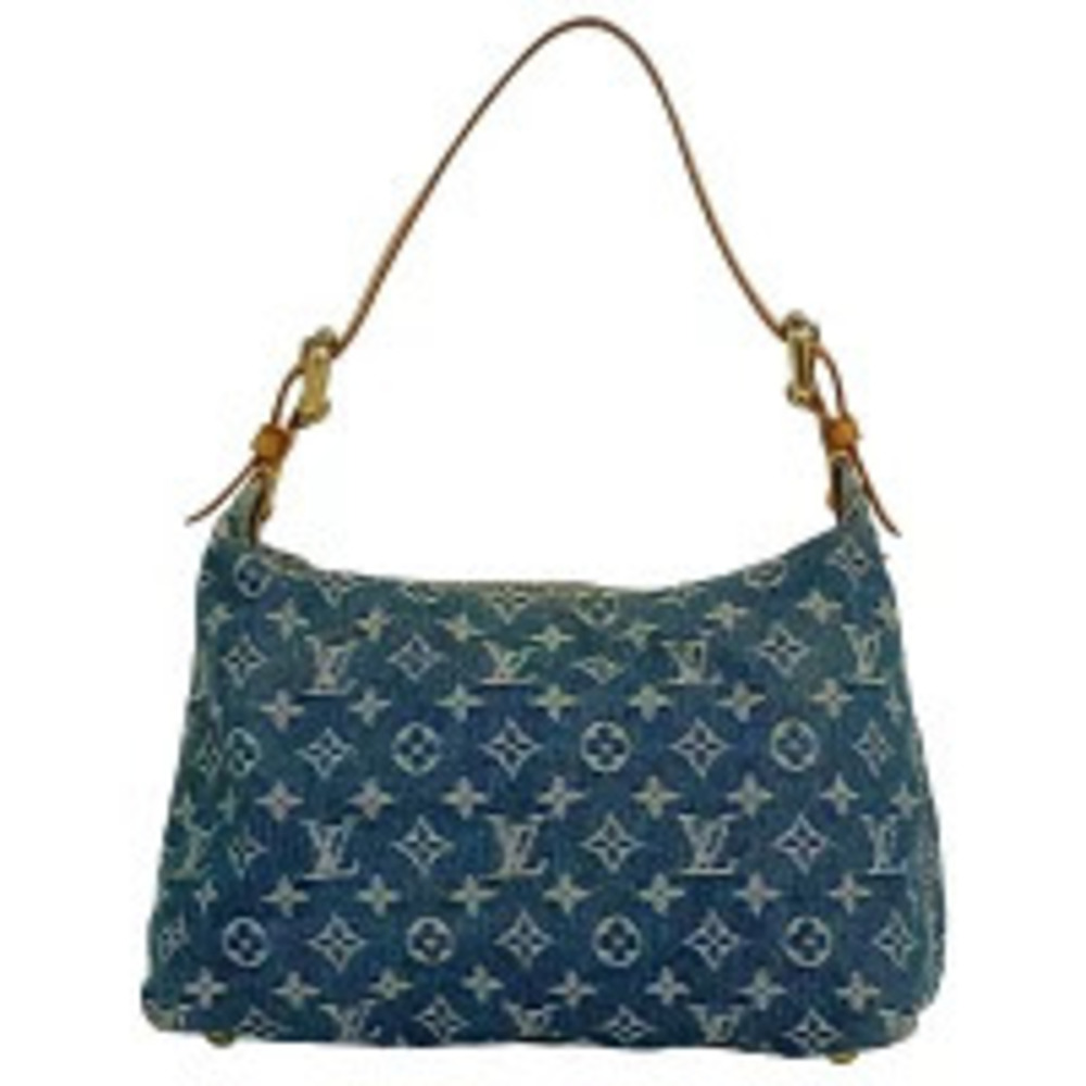 Louis Vuitton Baggy Shoulder Bag Hobo Handbag Monogram Denim Blue - Picture 3 of 7